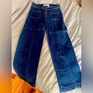 Reformation wide leg sailor jeans, size 28